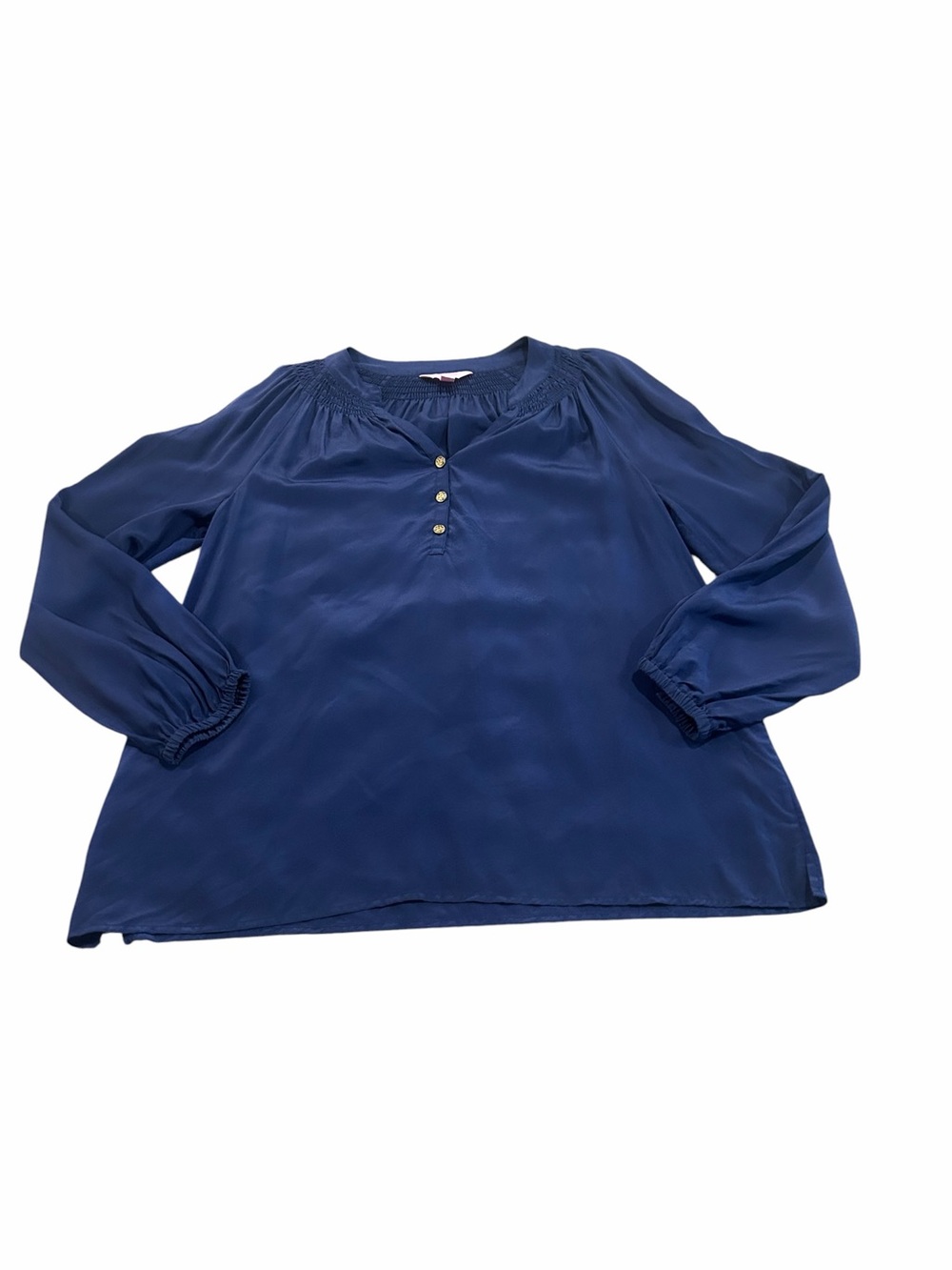 LILLY PULITZER blue silk blouse